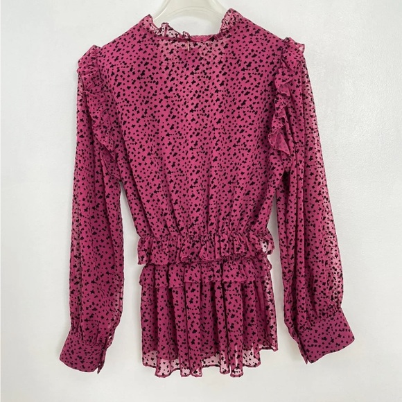 Misa Los Angeles Daphne Star Blouse Size S Boho Ruffle Chiffon Peasant Top - Picture 3 of 8